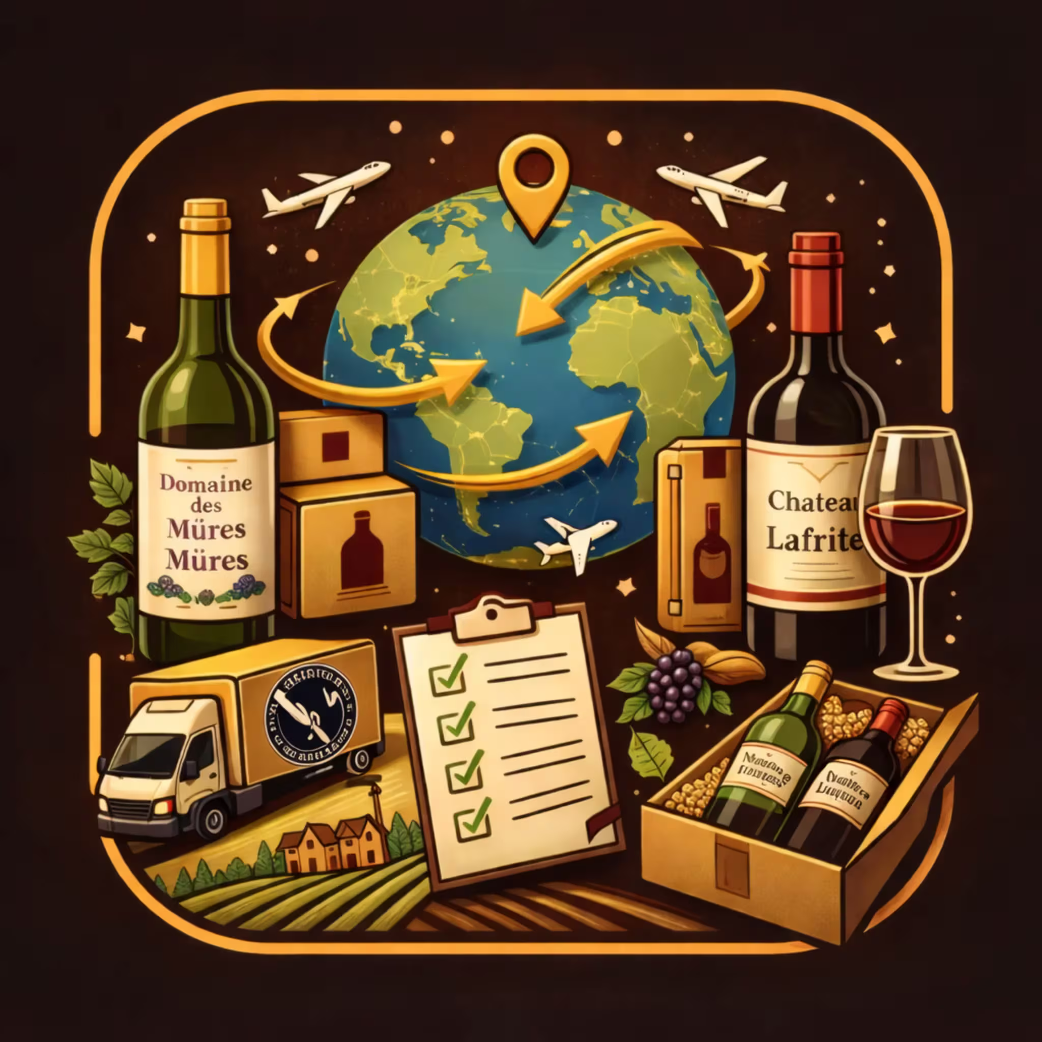 Sélection de bouteilles de vin